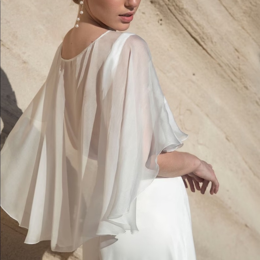 Handmade silk bridal cape